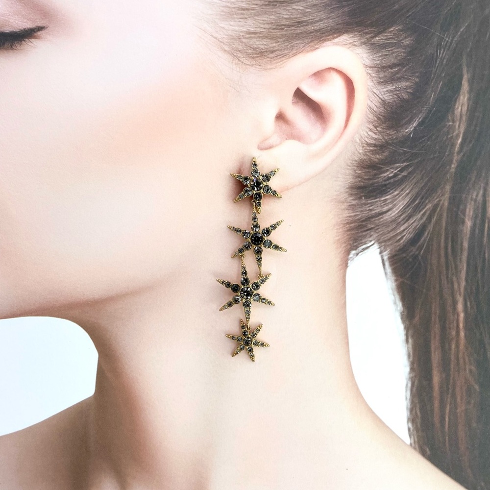India Hicks Gold Tone Falling Star Earrings